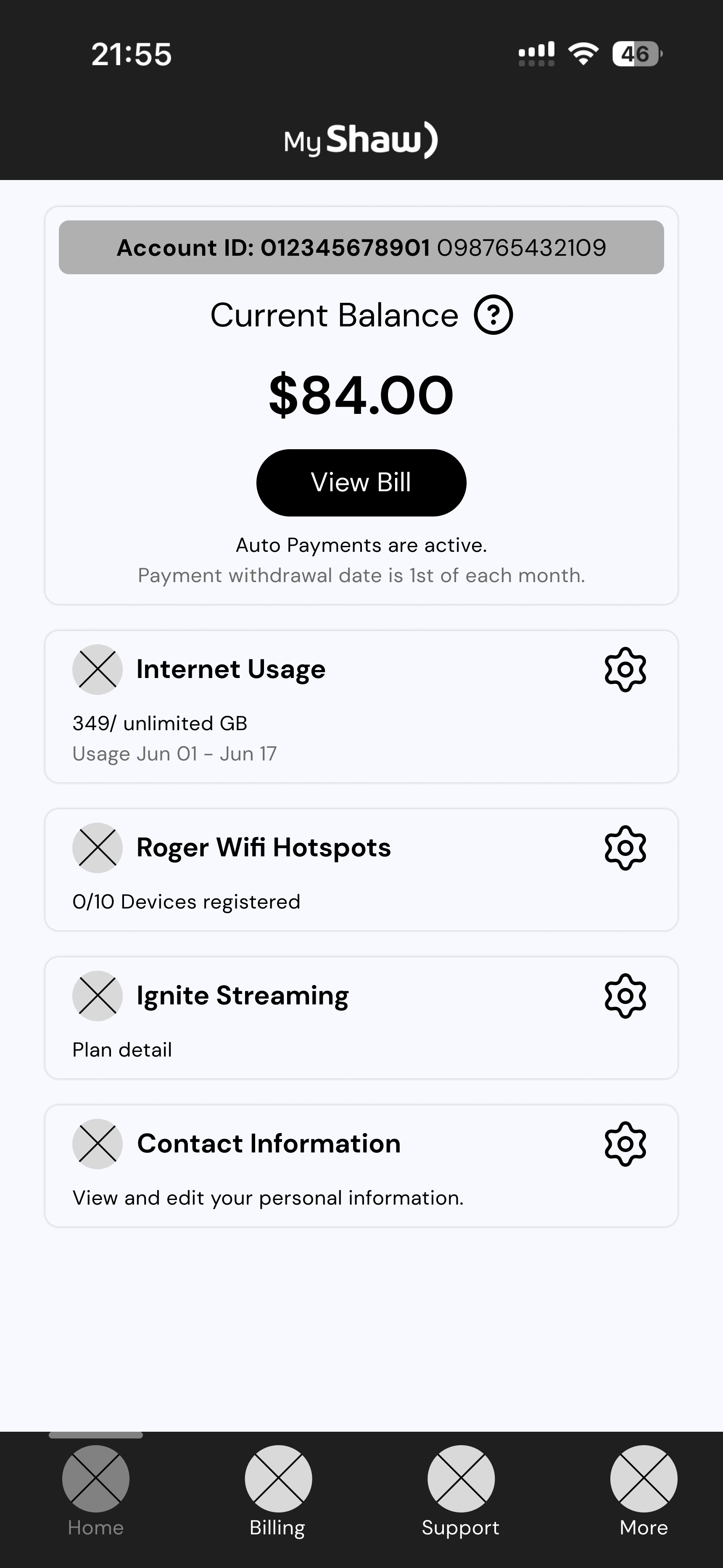 Home wireframe